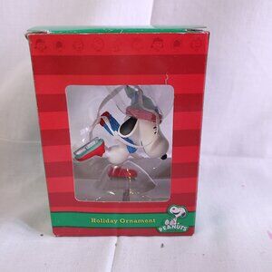 Vintage Peanuts Skating Snoopy 3-D Figural Holiday Ornament
